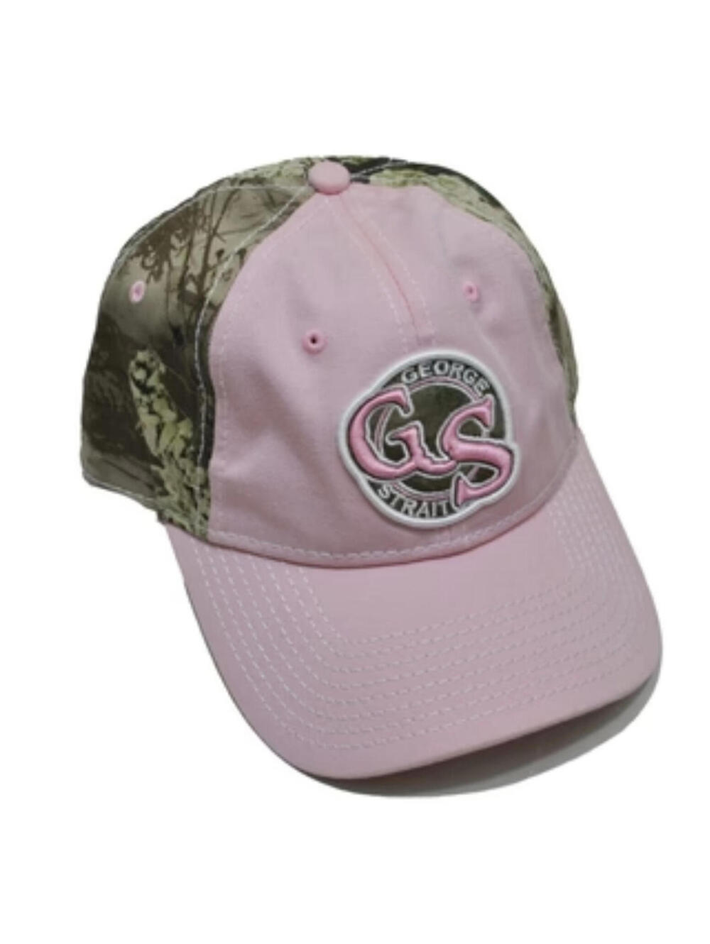 Vintage George Strait Tour Band Country Pink Camo Hunting Texas Strap Hat Cap